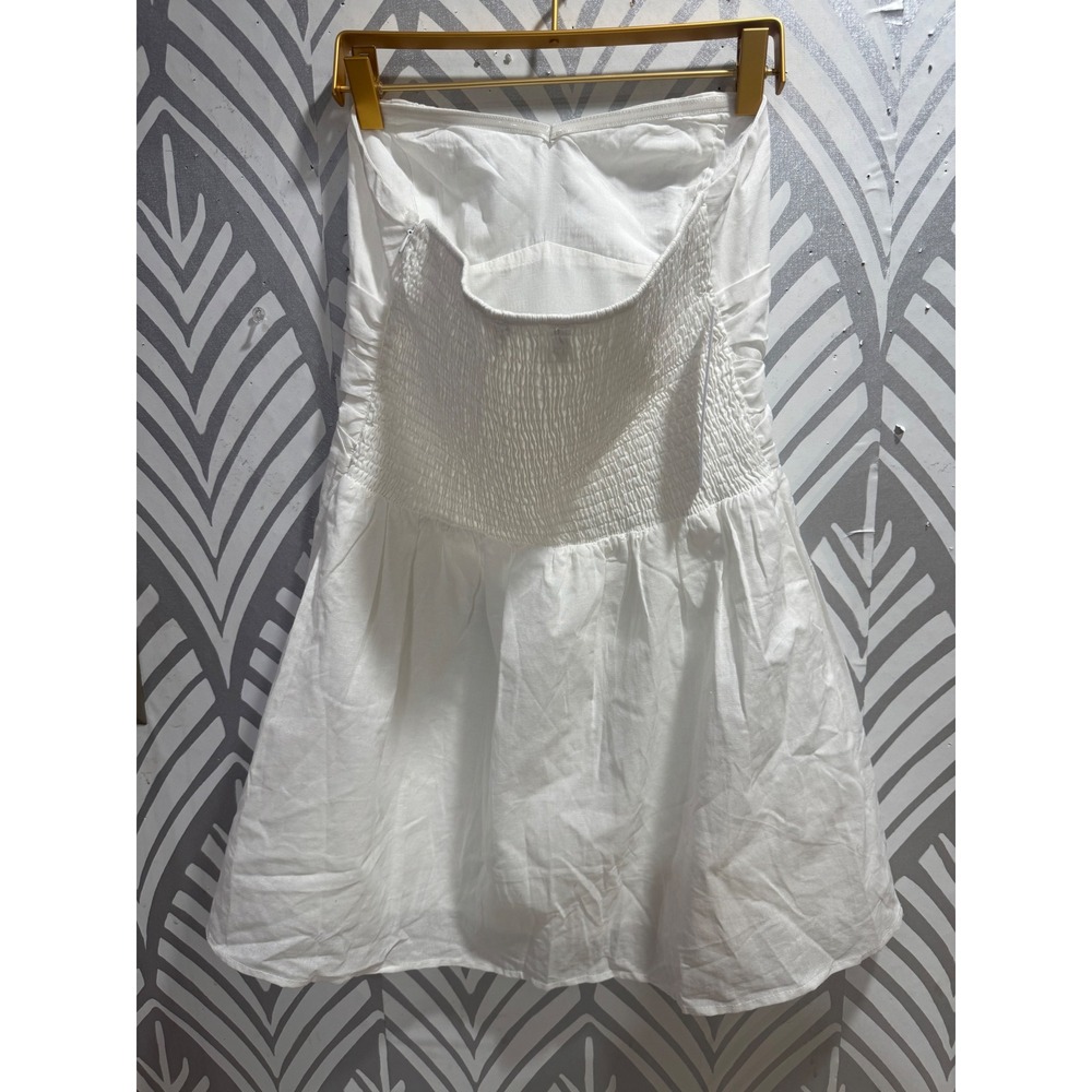 Princess Polly White Strapless Sibille Mini Dress Sweetheart Smocked Ruched US 8 - Picture 5 of 7